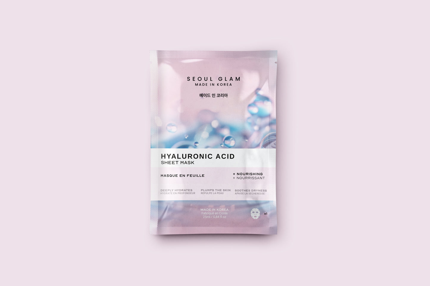 SEOUL GLAM Masque tissu à l'acide hyaluronique 25ml
